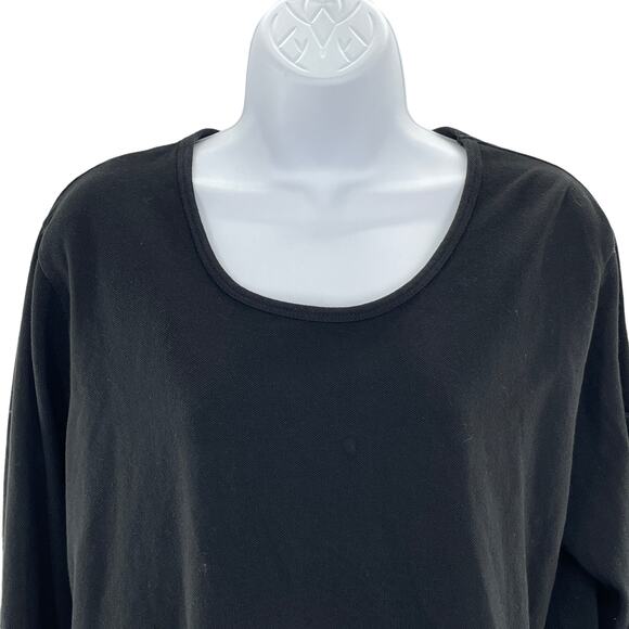 Cotton Connection Black Cotton Beach Summer Vacation Appliques Scoop Neck Top L - Picture 5 of 12